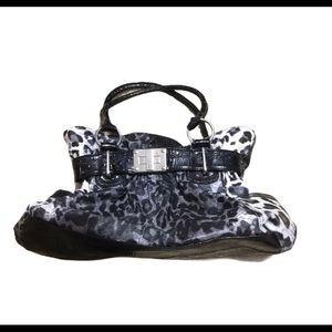 White and Black Leopard Pattern Handbag